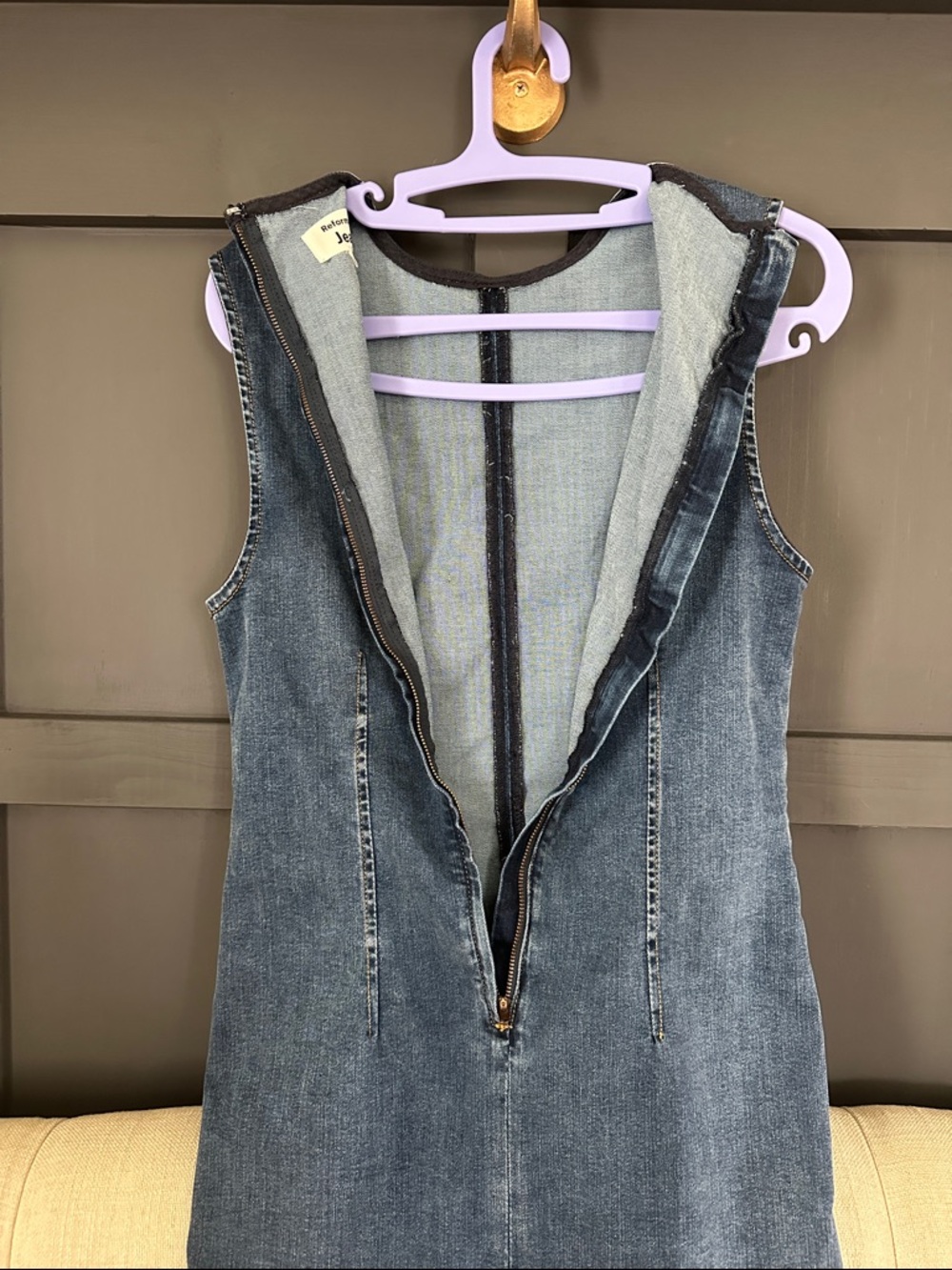 Reformation Kendi Denim Mini Dress - Blue - Picture 4 of 12